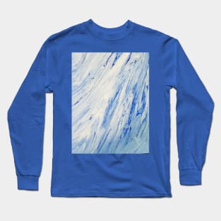 Blue and white sweeping clouds, wave Long Sleeve T-Shirt